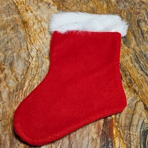 Red Christmas Stocking with White Fur Trim